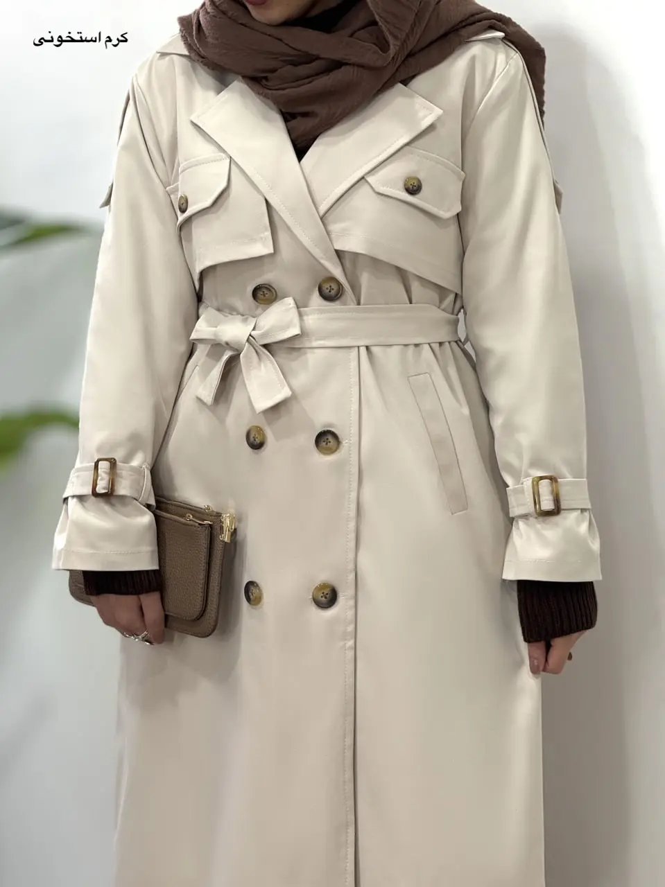 ترنچ کت بلند ضدآب غزال 1